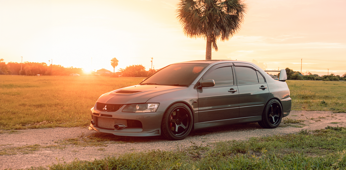Mitsubishi Lancer Evo IX on Katana HR05 Gloss Gunmetal Machine Lip