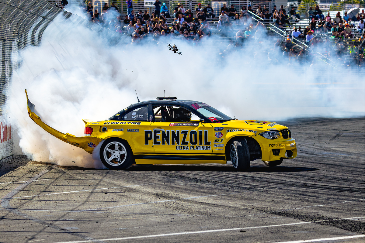 Pennzoil BMW drift car on Katana HR05 Gloss White